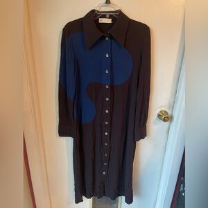 Tory Burch Colorblock Jersey Knit Polo Dress Women’s size 14